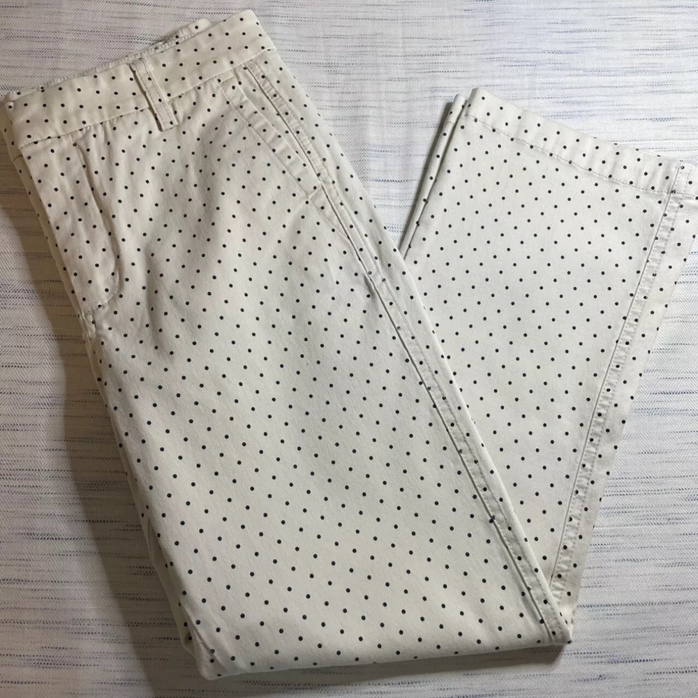 J Crew Women’s Straight Polka Dot Crop Pant.